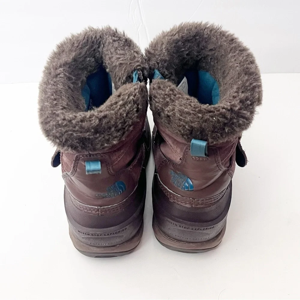 THE NORTH FACE Brown Chilkat lll Heat Seeker Mid Calf Fur Trim Boots 8.5 Winter